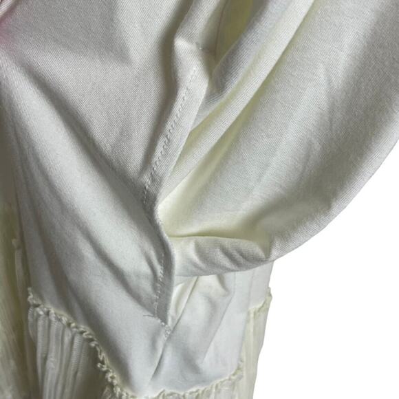LOGO‎ Layers by Lori Goldstein Ivory Tunic XL Mesh Hem Pockets Fairy Ethereal - Picture 4 of 6